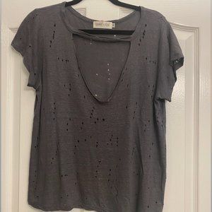 Summit + Peak Grey Distressed TShirt